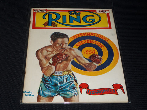 1950 MARCH THE RING MAGAZINE - EZZARD CHARLES FRONT COVER - E 4578