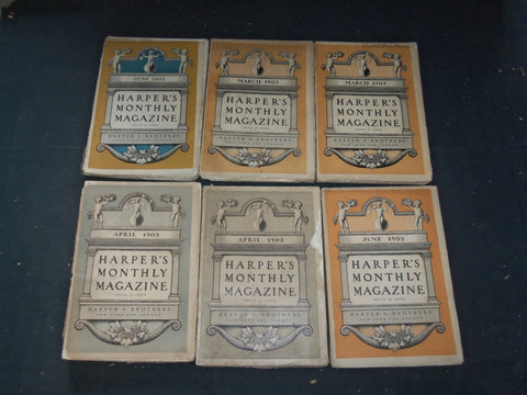 1902-03 HARPER'S MONTHLY MAGAZINE-LOT 13 ISSUES-NICE ILLUSTRATIONS & ADS-WR 240B