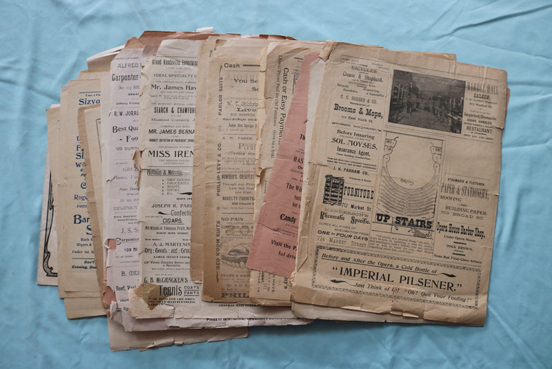 1890'S-1900'S EARLY THEATRE BROADSIDES - 75+ PIECES - GREAT LOT - K 3327