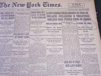 1923 NOVEMBER 3 NEW YORK TIMES - LLOYD GEORGE URGES HUGHES TO PUSH ON - NT 5865