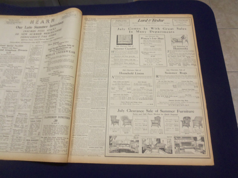 1920 JULY 4 NEW YORK TIMES - CONVENTION ADJOURNS TO 10 A.M. MONDAY - NT 9320