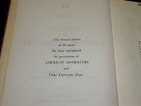 1960 INDEX TO ARTICLES ON AMERICAN LITERATURE BOOK - LIMITED EDITION - KD 1176G