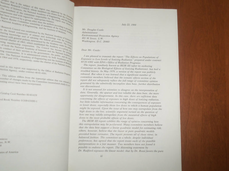 1980 EFFECTS, POPULATIONS, EXPOSURE TO LOW LEVELS OF IONIZING RADIATION -KD 6698