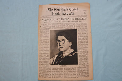 1931 OCTOBER 25 NEW YORK TIMES BOOK REVIEW SECTION - EMMA GOLDMAN - NP 9160