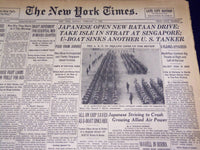 1942 FEBRUARY 9 NEW YORK TIMES - JAPANESE OPEN NEW BATAAN DRIVE - NT 1593