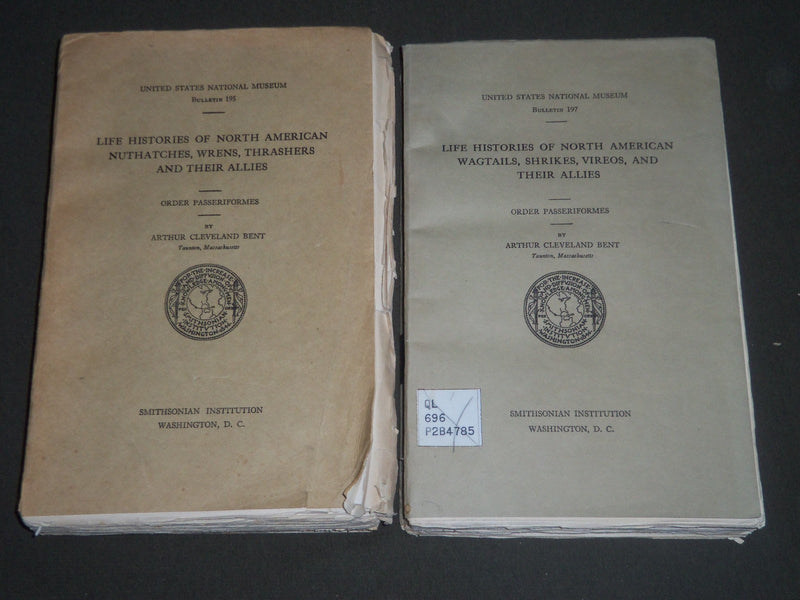 1948-1950 ORDER PASSERIFORMES BULLETINS BY ARTHUR BENT LOT OF 2- WR 955F