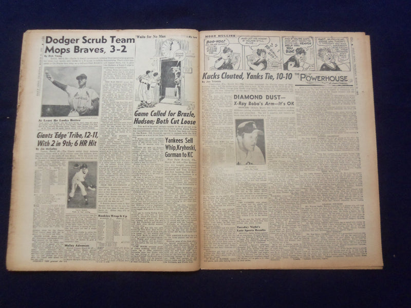 1955 MAR 31 NEW YORK DAILY NEWS NEWSPAPER -INDICT WIFE IN HORSEWHIPPING- NP 6744