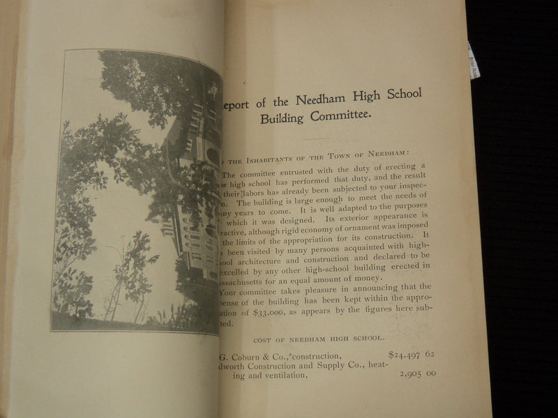 1898 TOWN OF NEEDHAM 187TH ANNUAL REPORT AND VALUATION - K 2707