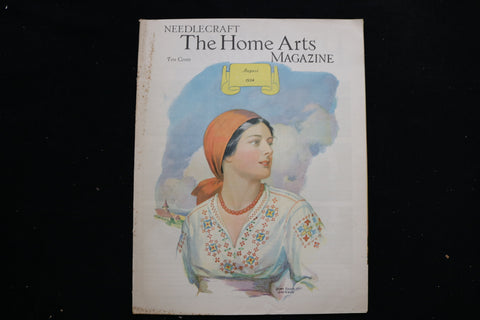 1934 AUGUST NEEDLECRAFT MAGAZINE - JOHN EDWIN JACKSON - WOMAN COVER - E 9943