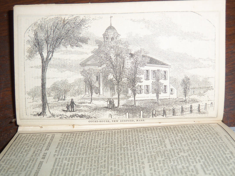 1861 THE BOSTON ALMANAC W/ FOLD OUT MAP - 3 3/8