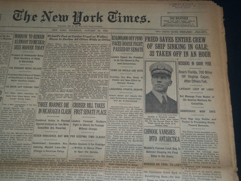 1920 JAN 24 NEW YORK TIMES - FRIED SAVES ENTIRE CREW OF SHIP IN GALE - NT 7553