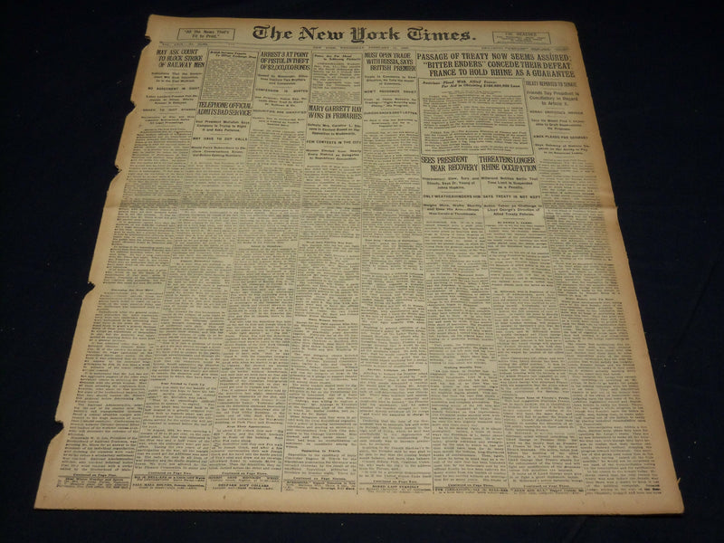 1920 FEBRUARY 11 NEW YORK TIMES - MARY GARRETT HAY WINS IN PRIMARIES - NT 7867