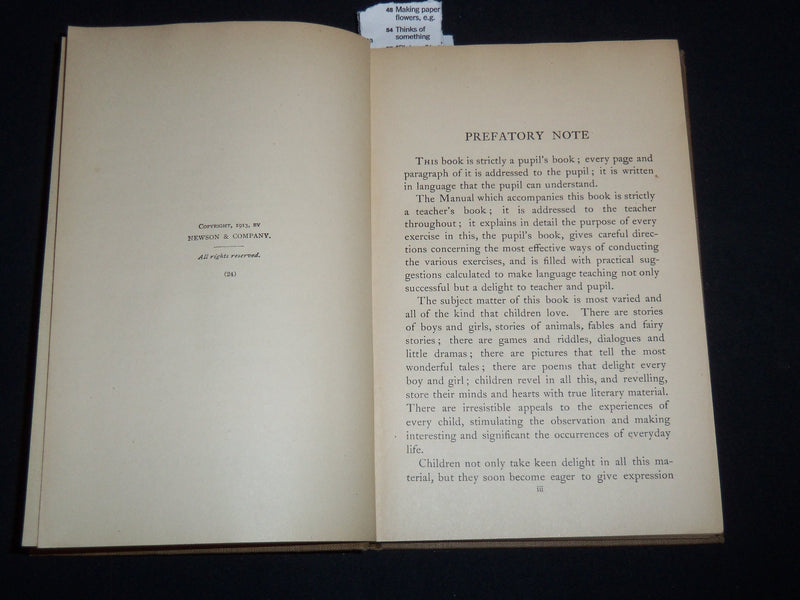 1913 ALDINE FIRST LANGUAGE BOOK BY BRYCE & SPAULDING - GRADES 3 & 4 - KD 4814O
