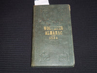 1854 WORCESTER ALMANAC DIRECTORY AND BUSINESS ADVERTISER - HENRY HOWLAND- J 9285