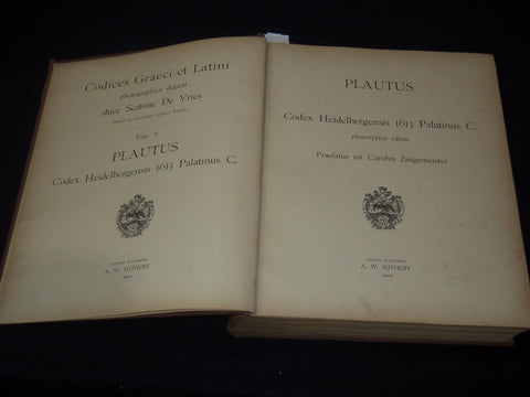 1900 CODICES GRAECI ET LATINI PHOTOGRAPHICE DEPICTI VOLUME NO. 5 - Z 224
