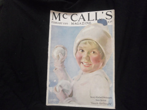 1919 FEBRUARY MCCALL'S MAGAZINE - GREAT PHOTOS AND ADS - ST 1120