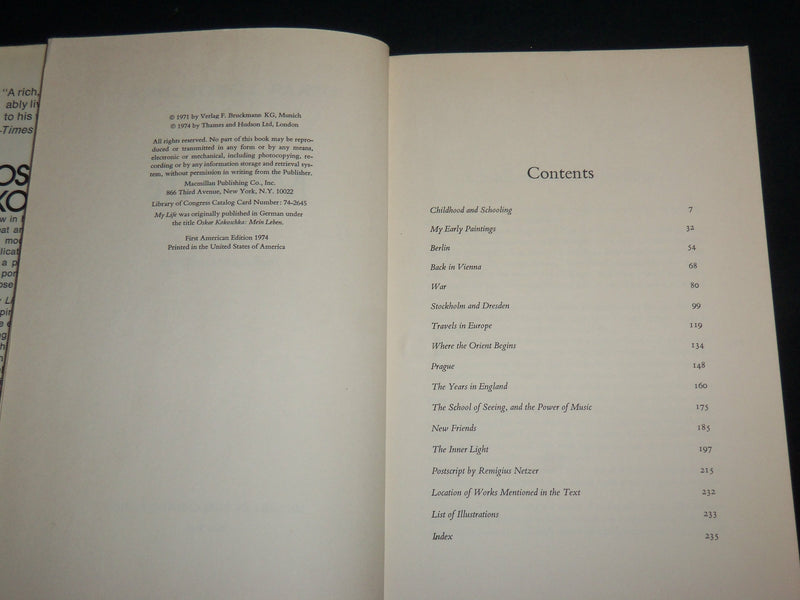 1974 MY LIFE - OSKAR KOKOSCHKA HARDCOVER BOOK BY DAVID BRITT - KD 7258
