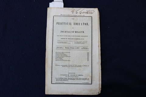 1847 OCTOBER 1 PRACTICAL EDUCATOR JOURNAL OF HEALTH SOFTCOVER BOOKLET - K 942
