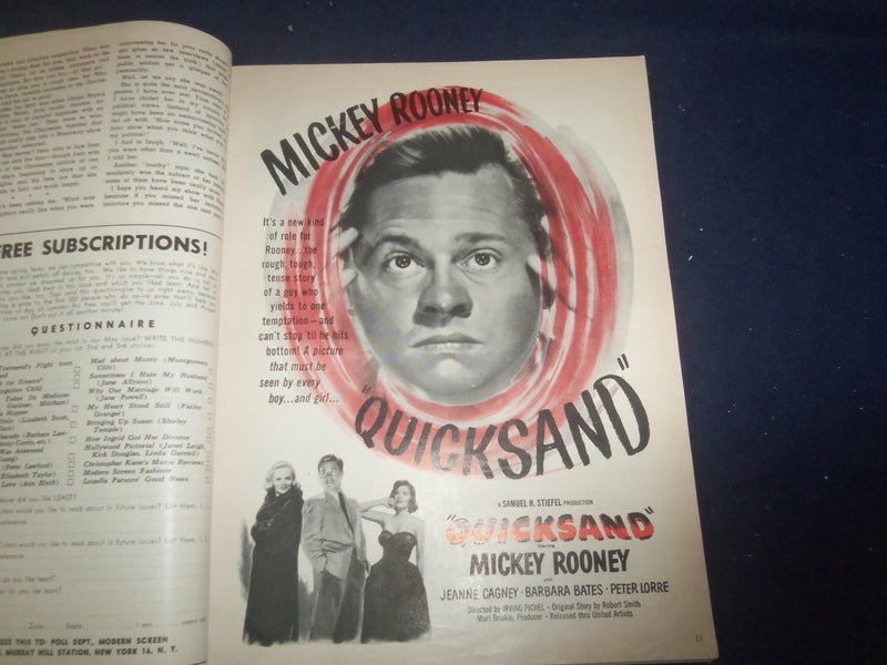 1950 MAY MODERN SCREEN MAGAZINE - JUNE ALLYSON COVER - F 251E