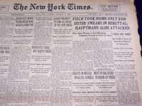 1935 FEB 9 NEW YORK TIMES - FISCH TOOK HOME ONLY $500 SISTER SWEARS - NT 1917
