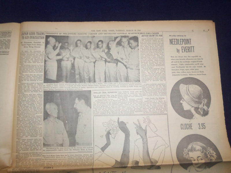 1945 MARCH 20 NEW YORK TIMES -U.S. TANKS CLOSING VAST TRAPS AROUND SAAR- NP 6671