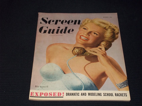 1947 OCTOBER SCRENE GUIDE MAGAZINE - RITA HAYWORTH FRONT COVER - E 15171