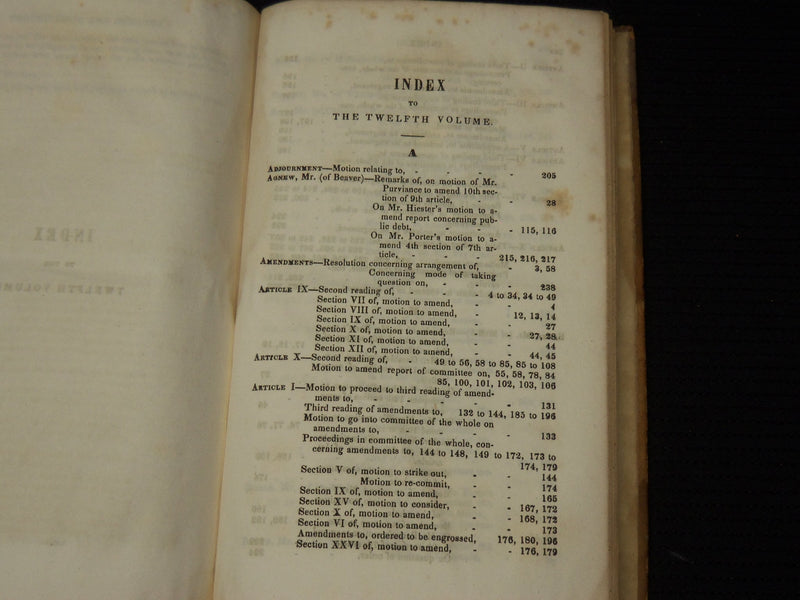 1839 AMENDMENTS TO THE CONSTITUTION VOLUME XII - PENNSYLVANIA - KD 705N