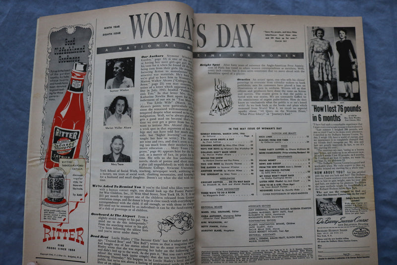 1946 MAY WOMAN'S DAY MAGAZINE - GREAT COVER, ARTICLES & ADS - ST 1000Q