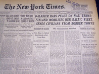 1939 OCTOBER 11 NEW YORK TIMES - DALADIER BARS PEACE ON NAZI TERMS - NT 577B
