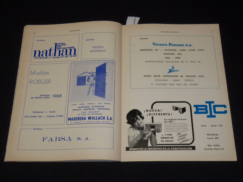 1968 DECEMBER CUADERINOS PERUANO - ISRAELIES MAGAZINE - SPANISH - J 9813