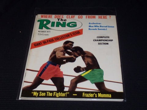 1971 OCTOBER THE RING MAGAZINE - MUHAMMAD ALI FRONT COVER - E 4614
