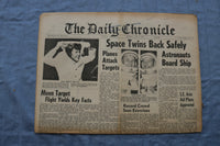 1965 JUNE 7 THE DAILY CHRONICLE NEWSPAPER - SPACE TWINS BACK SAFELY - NP 8517