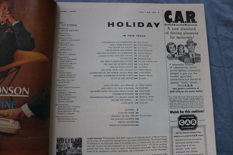 1959 JUNE HOLIDAY MAGAZINE - WASHINGTON, D.C. - CAMBRIDGE UNIVERSITY - SP 4786X