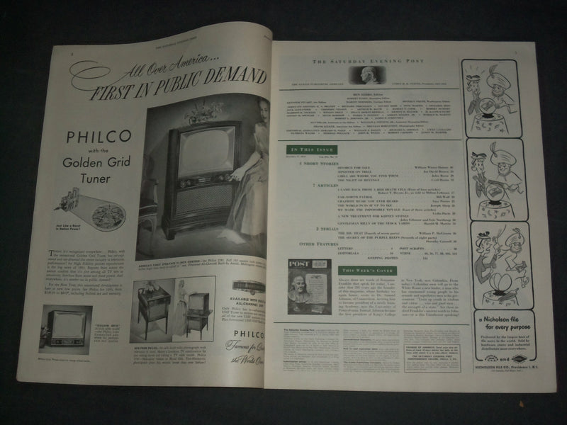 1953 JANUARY 17 THE SATURDAY EVENING POST MAGAZINE - ILLUSTRATED COVER -SP 2479N