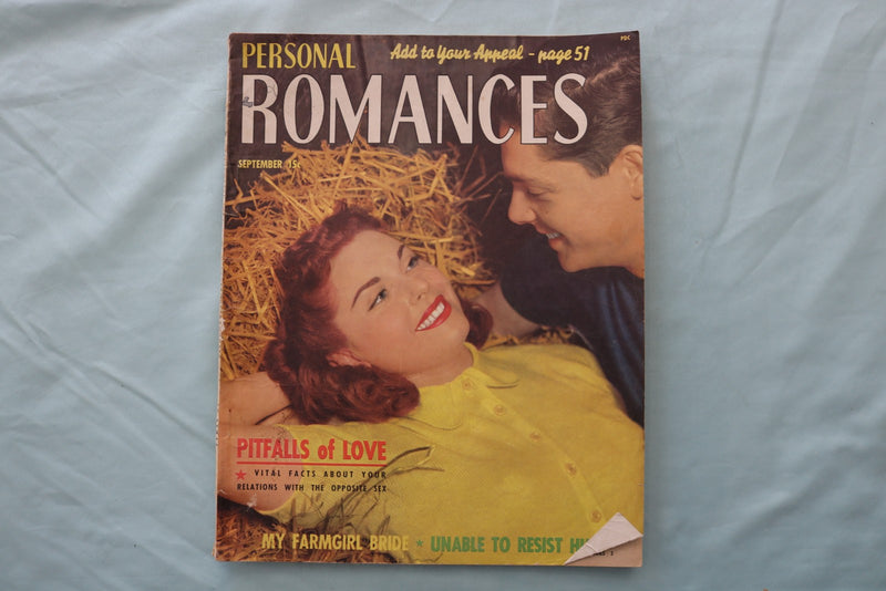 1950 SEP PERSONAL ROMANCES MAGAZINE - BERNICE TEMPLE & GUY ROCHE COVER - E 26708