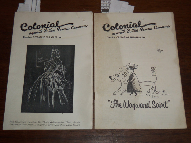 1950'S COLONIAL THEATRE PROGRAMS LOT OF 2 - BOSTON - K 1186