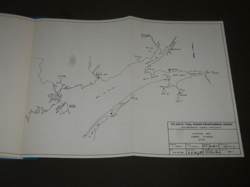 1969 OCTOBER TIDAL POWER IN THE BAY OF FUNDY APENDIX #6-8 BOOK - I 482
