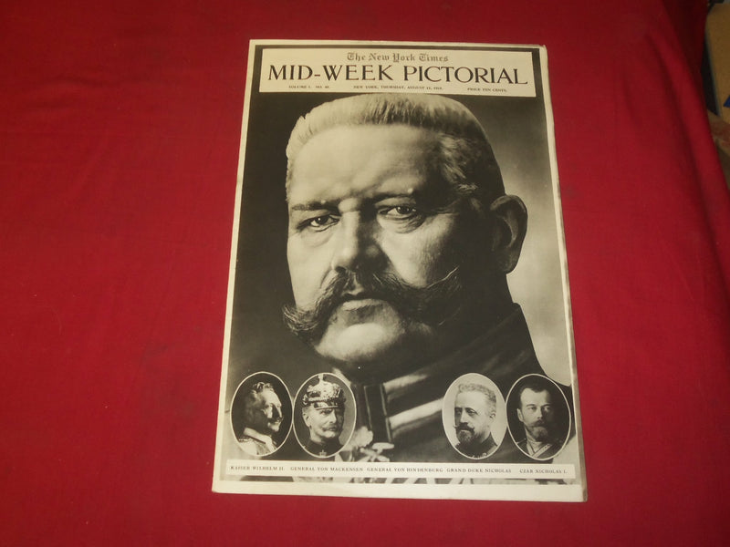 1915 AUGUST 12 NY TIMES PICTORIAL SECTION - GENERAL VON HINDENBURG - NP 3966