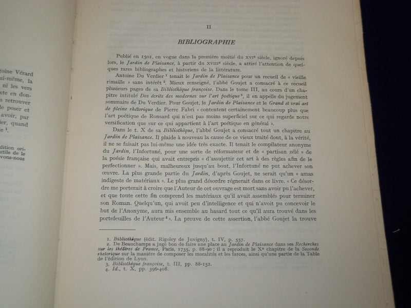 1925 LE JARDIN DE PLAISANCE ET FLEUR DE RHETORIQUE FRENCH VOLUME NO. 2 - KD 2399