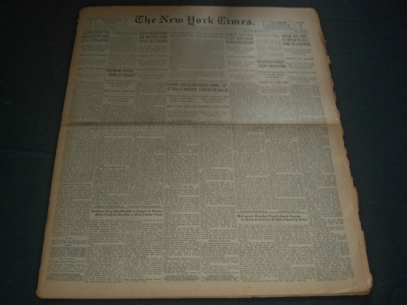 1931 OCT 11 NEW YORK TIMES - CARDINALS CHAMPIONS TAKING FINAL GAME 4-2 - NT 7343