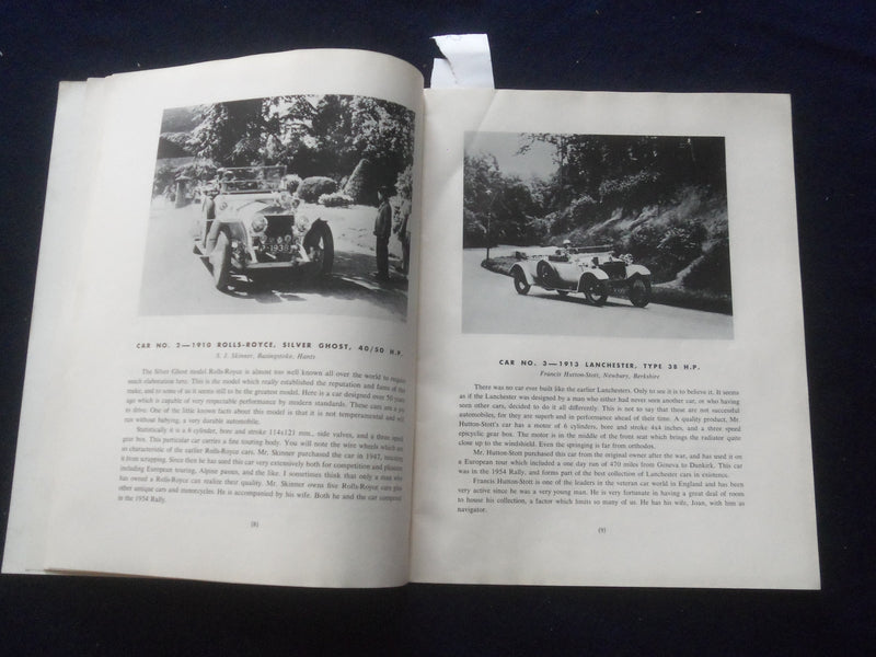 1957 APRIL 23-30 ANGLO-AMERICAN VINTAGE CAR RALLY PROGRAM - J 8406