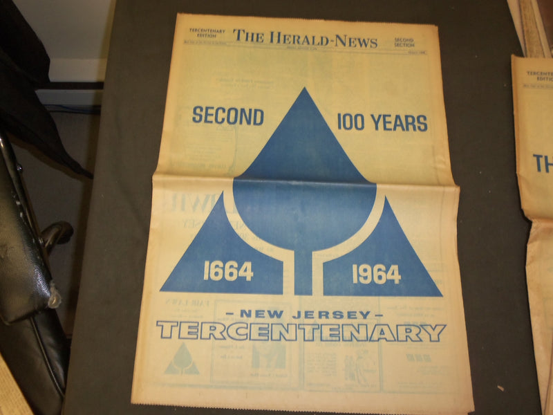 1964 JANUARY 2 THE HERALD-NEWS (NJ) NEWSPAPER - 300TH ANNIVERSARY ISSUE- NP 3320