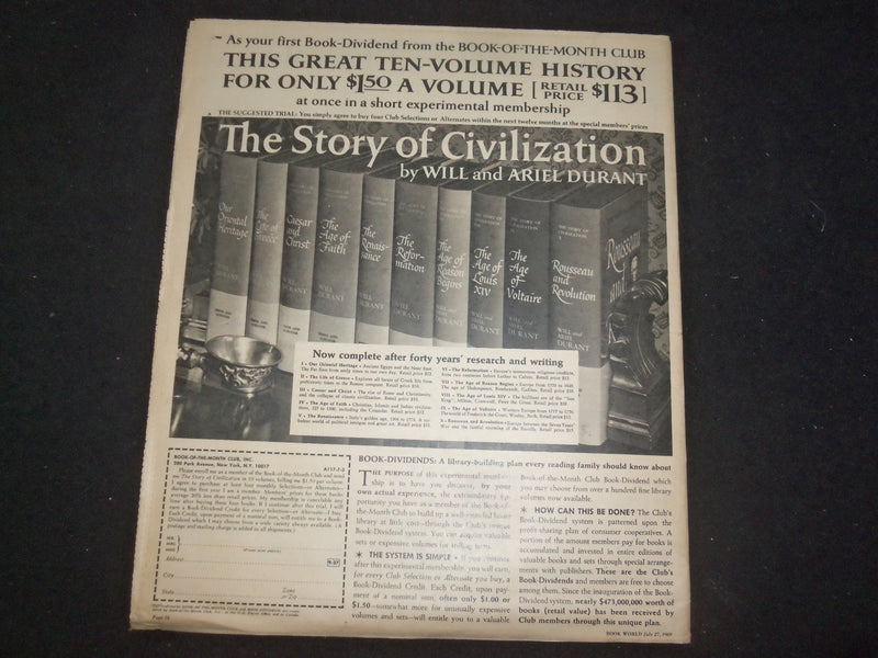 1969 JULY 20, 27 & AUG 3 CHICAGO TRIBUNE BOOK WORLD SECTIONS -LOT OF 3- NP 8077