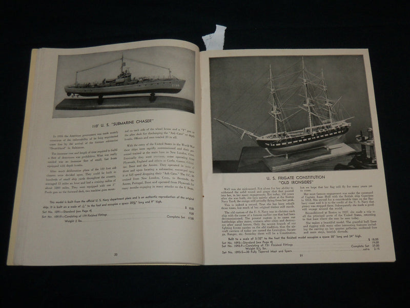 1951 MARINE MODEL CO. CATALOG - NEW YORK - THE SLAVER - J 6629