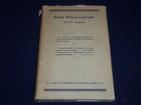 1925 PRINT PRICES CURRENT BOOK VOLUME NO. 6 F. L & E. L WILDER - KD 2056E
