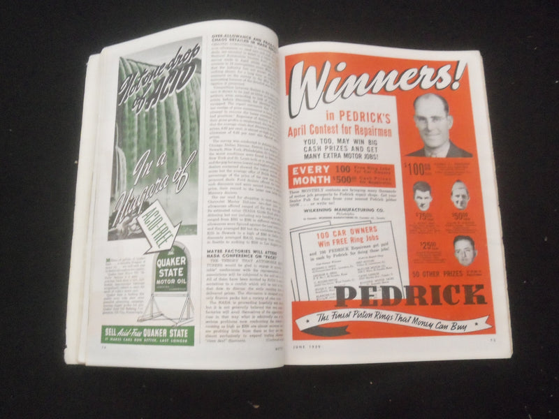 1939 JUNE MOTOR MAGAZINE - NICE ILLUSTRATED COVER - SP 6311S