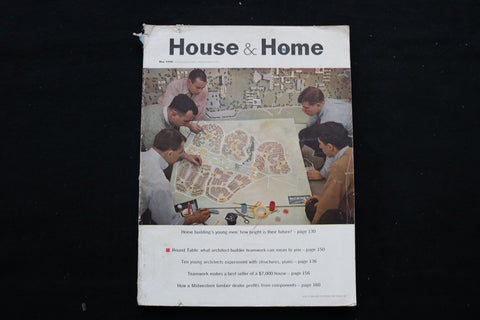 1956 MAY HOUSE & HOME MAGAZINE - YOUNG MEN IN HOME BUILDING COVER - E 10154