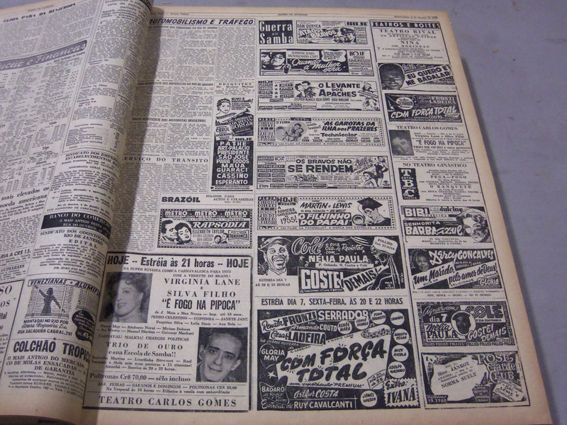 1955 JAN-FEB RIO DE JANEIRO DIARIO NEWSPAPER BOUND VOLUME - SPANISH - BV 64
