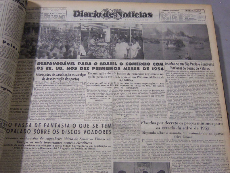 1955 JAN-FEB RIO DE JANEIRO DIARIO NEWSPAPER BOUND VOLUME - SPANISH - BV 64