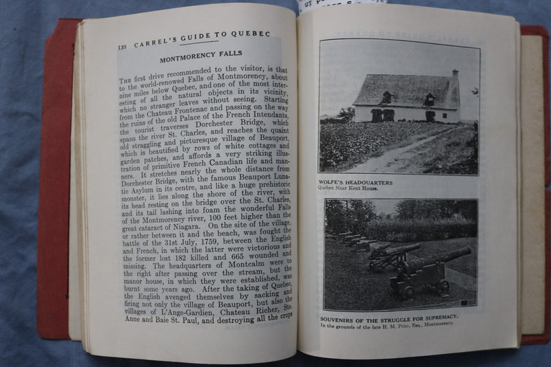 1929 CARREL'S ILLUSTRATED GUIDE & MAP OF QUEBEC - SOFTCOVER BOOK - K 3198